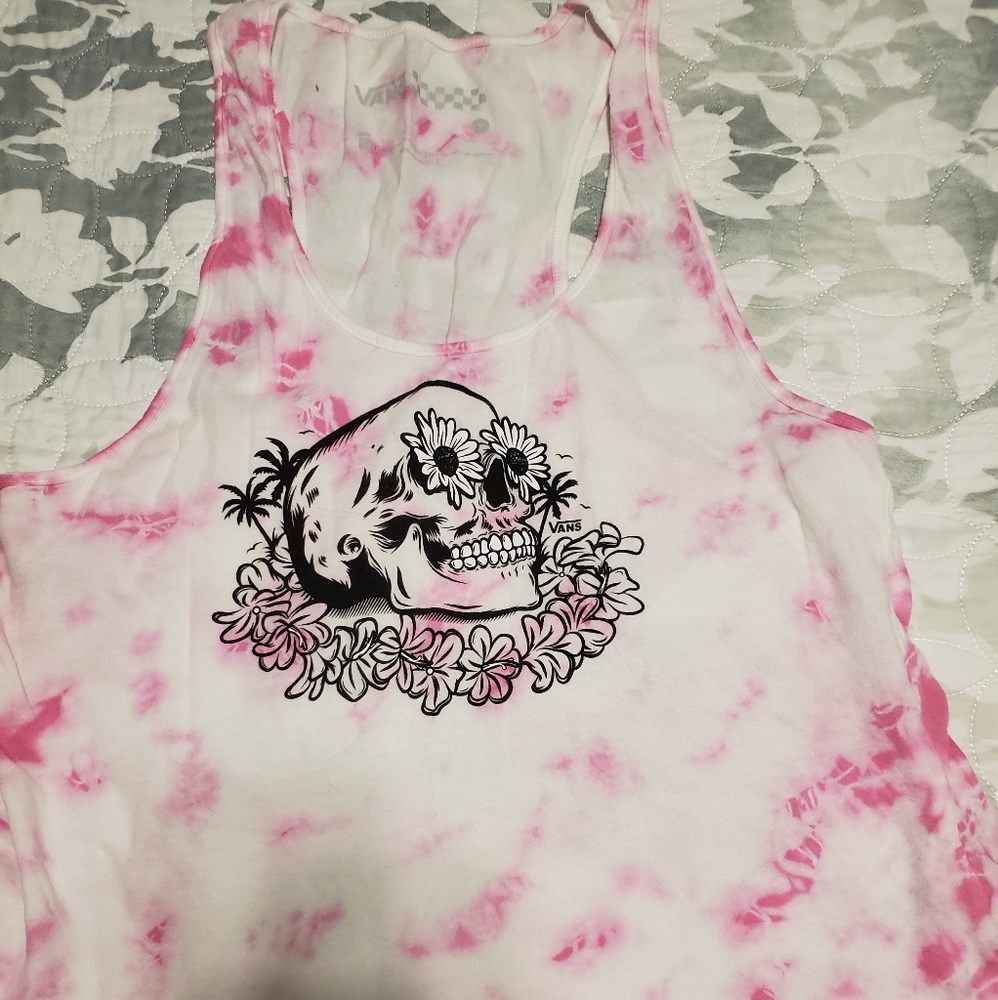 Van's tie dye skull tank